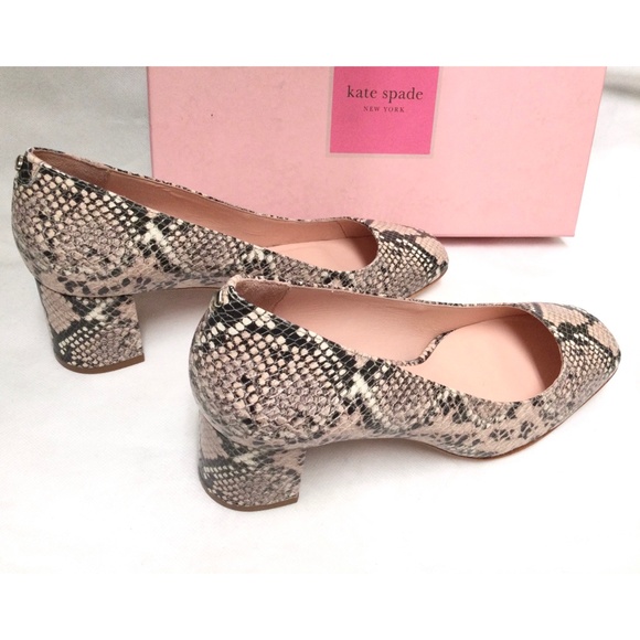 Kate Spade Kylah Pale Vellum Leather Snake Pumps - Picture 12 of 15